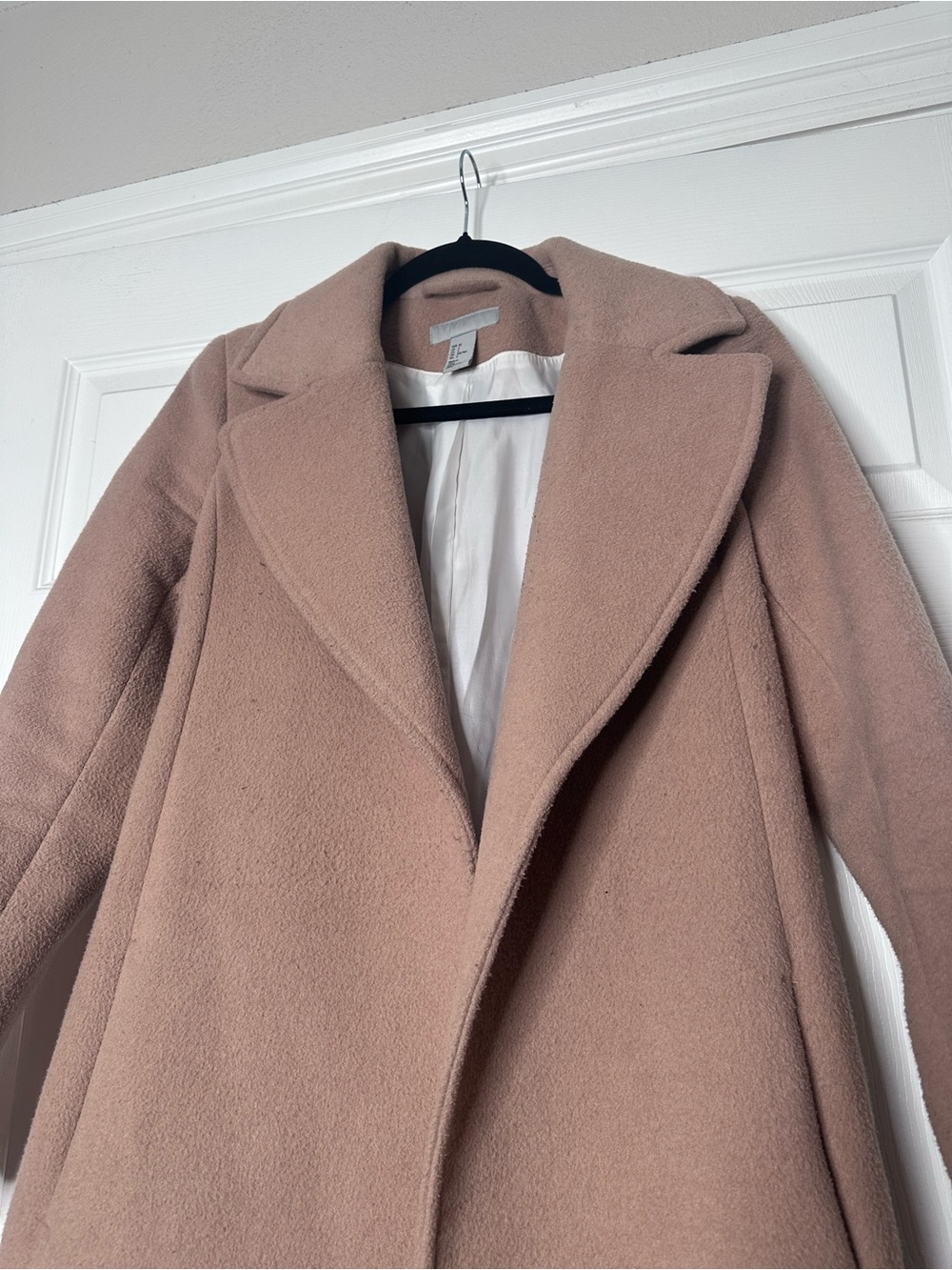 Womens Tan Wool-Blend Coat - Classic Long Overcoat